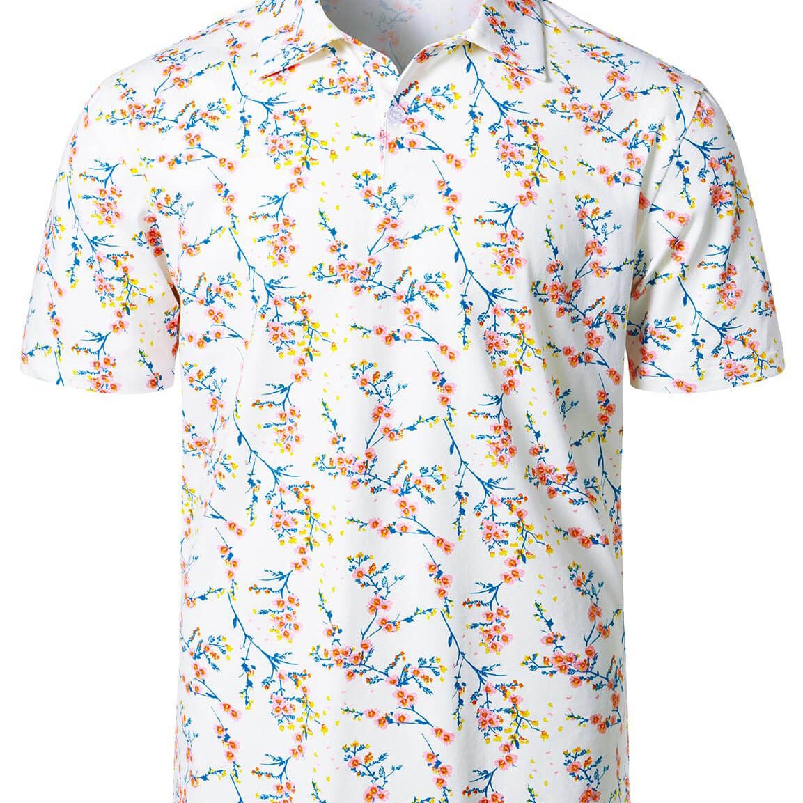 Men's Cactus Print Cotton Holiday Sports Golf Short Sleeve Polo Shirt