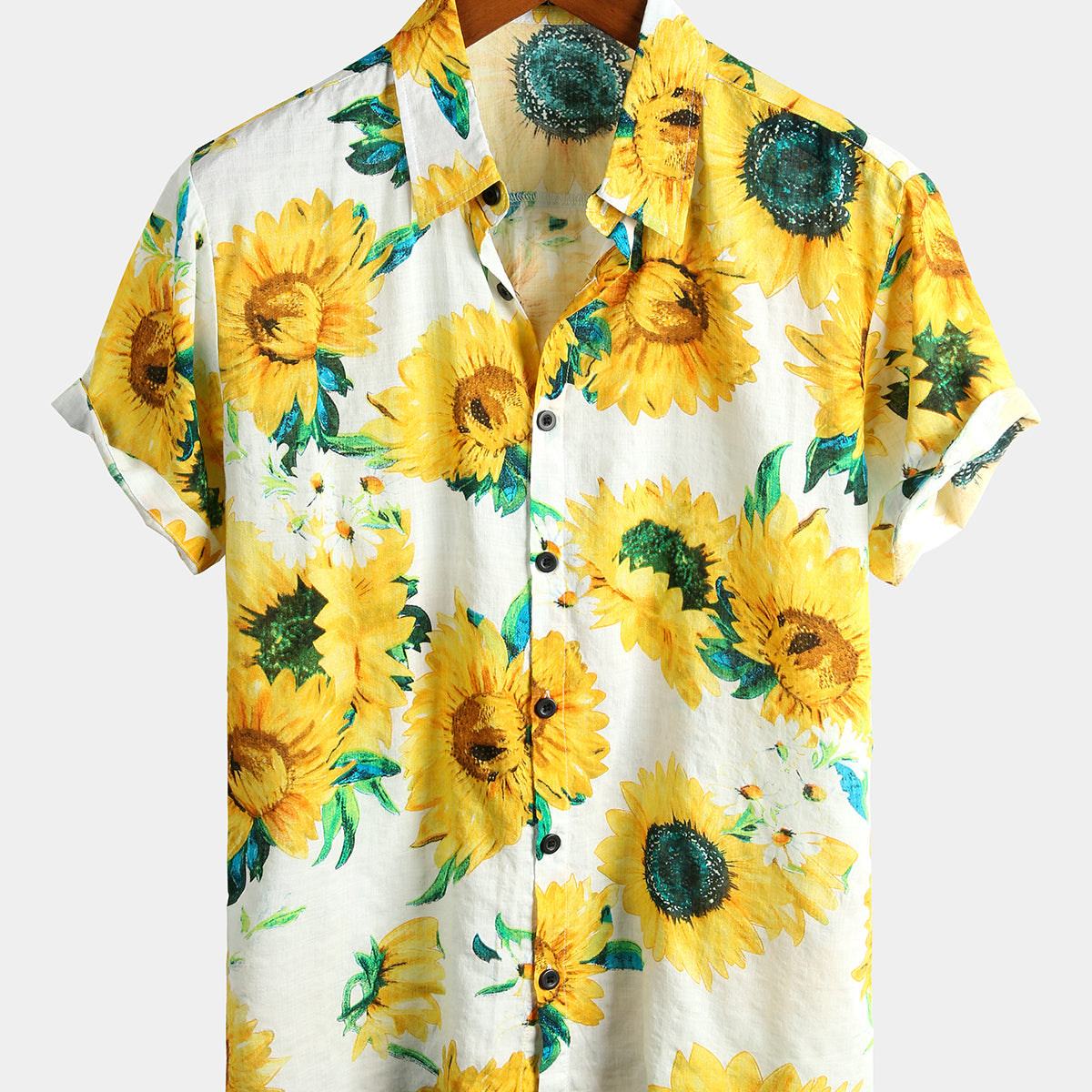 Men's Floral Print Short Sleeve Hawaiian Shirt