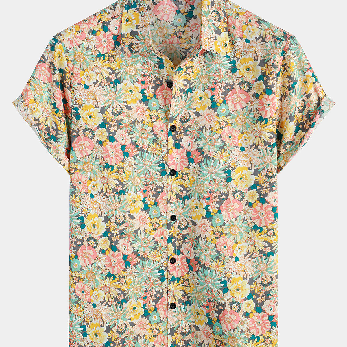 Men's cotton tropical floral button shirt ,,, m main image 0