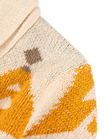 Men's Vintage Casual Long Sleeve Button Up Western Pattern Khaki Fall Winter Cardigan Sweater
