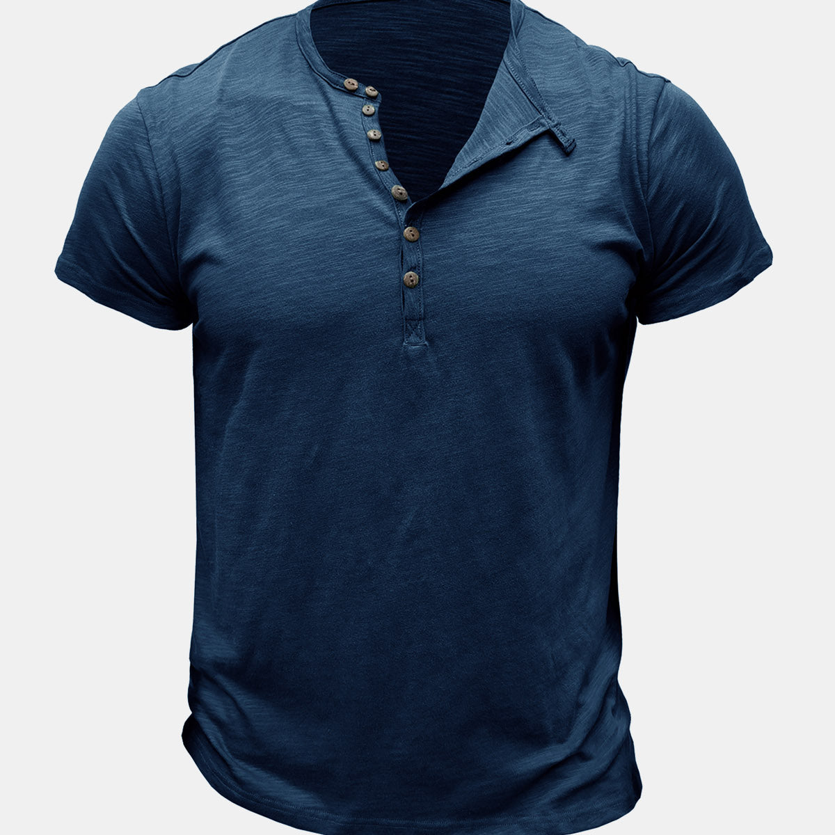Men's Summer Casual Breathable Cotton Solid Color Short Sleeve T-Shirt