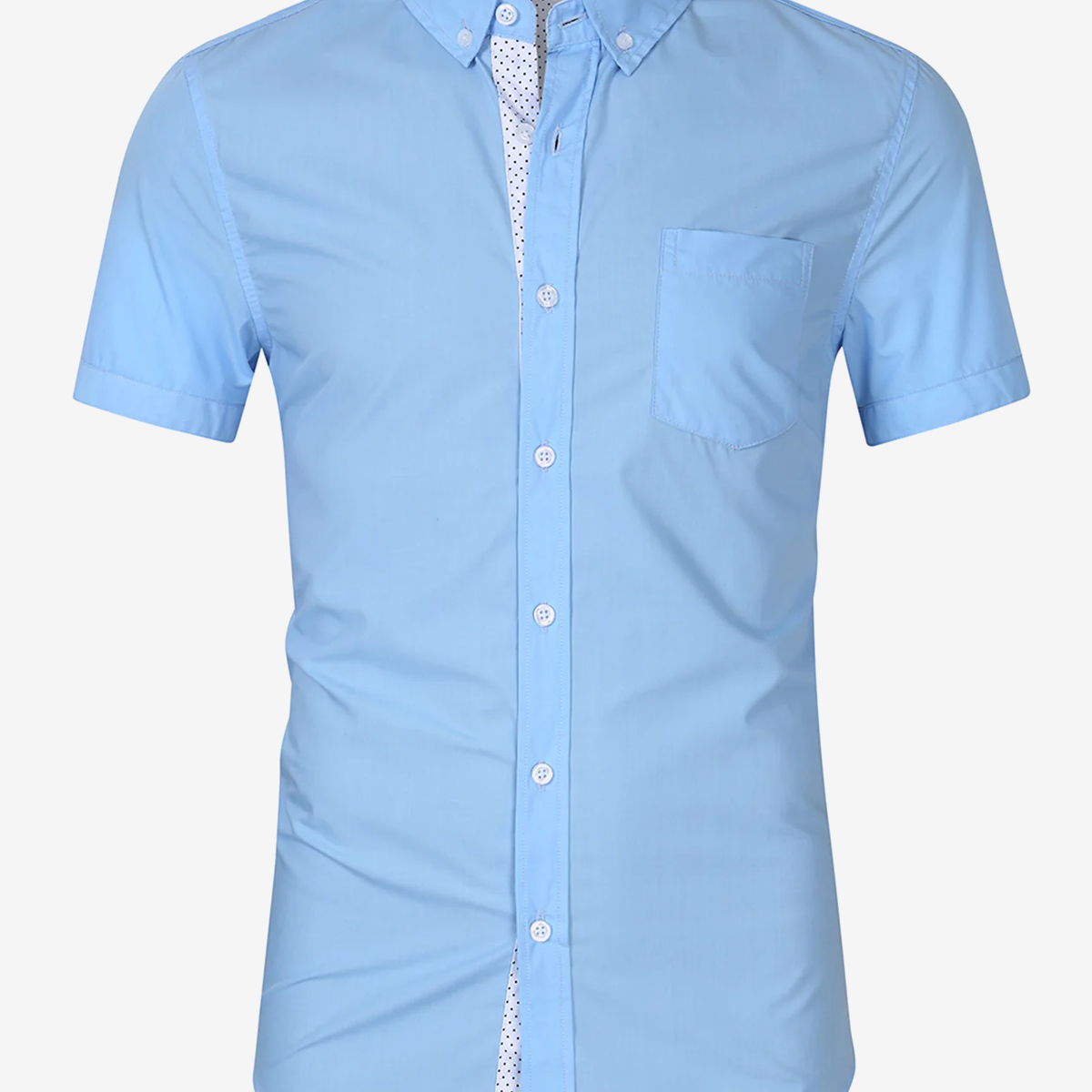 Men's Casual Solid Color Breathable Cotton Dress Short Sleeve Shirt