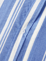 Men's Casual Vertical Striped Button Up Summer Holiday Beach Short Sleeve Shirt