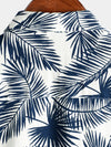 Men's Summer Cotton And Linen Hawaiian Tropical Plant Print Pocket Summer Short Sleeve Shirt