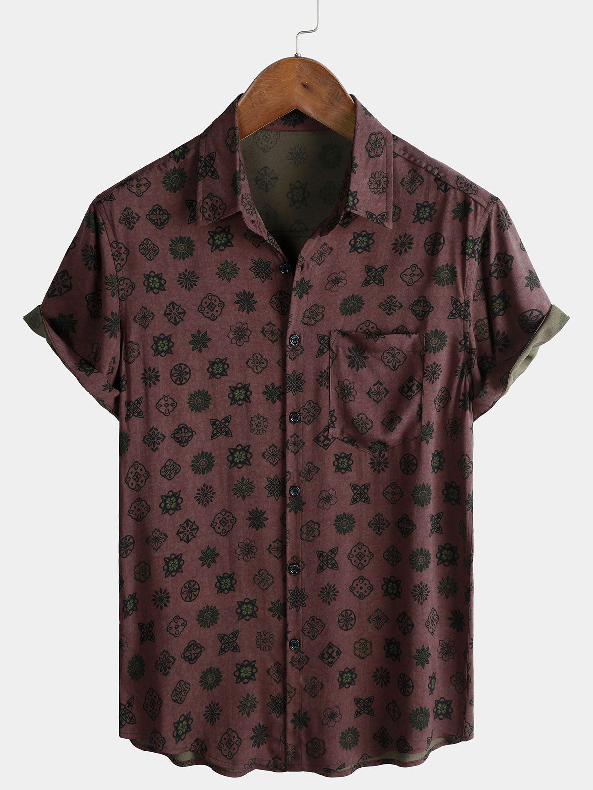 Men's Classic Retro Geometric Short Sleeve Shirt
