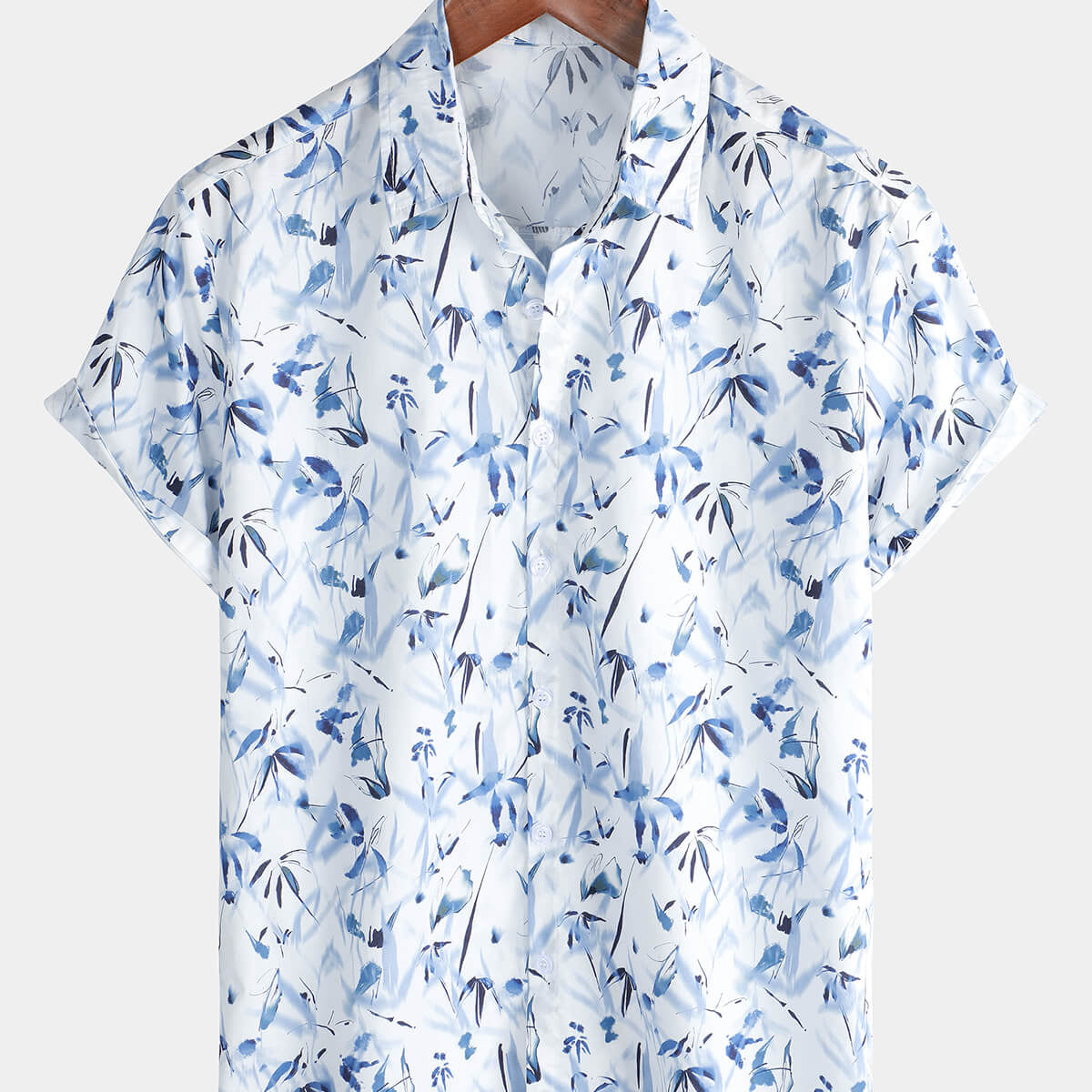 Men's Casual Summer Hawaiian Floral Button Up Short Sleeve Shirt
