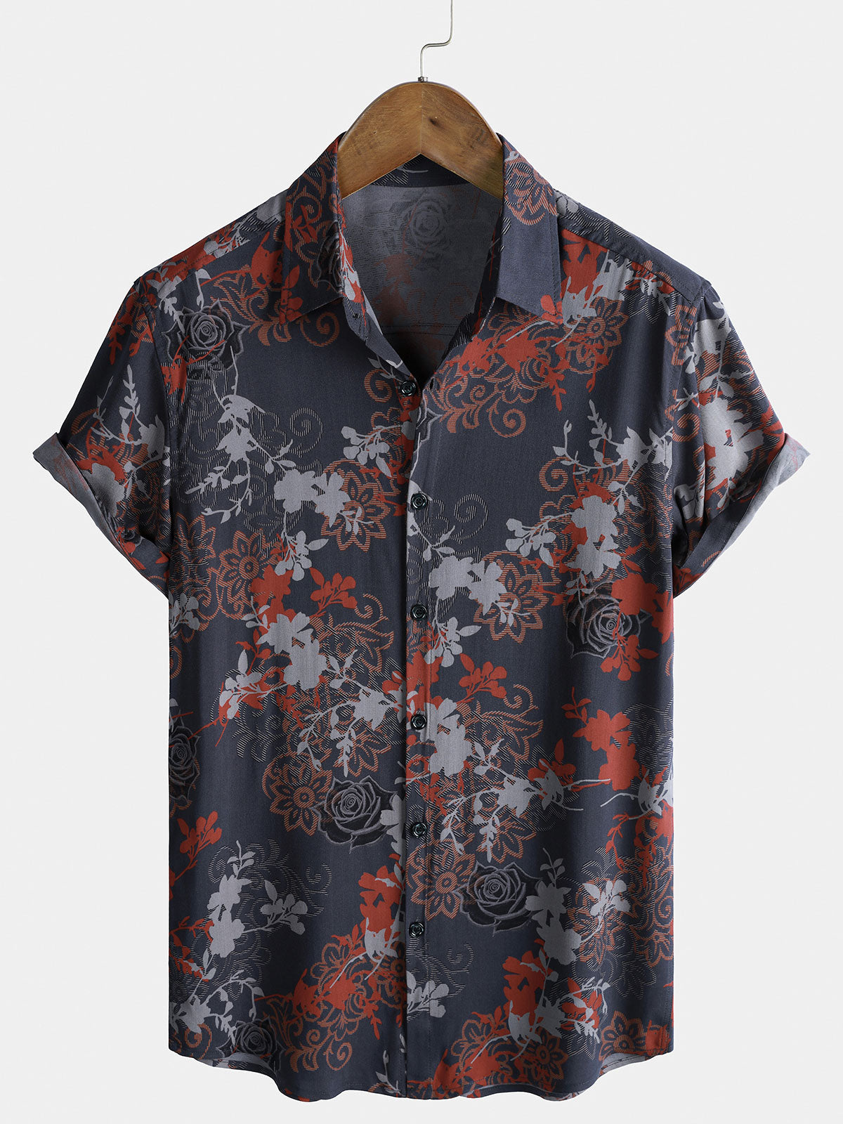 Men's Short Sleeve Rayon Retro Breathable Lightweight Island Travel Shirt