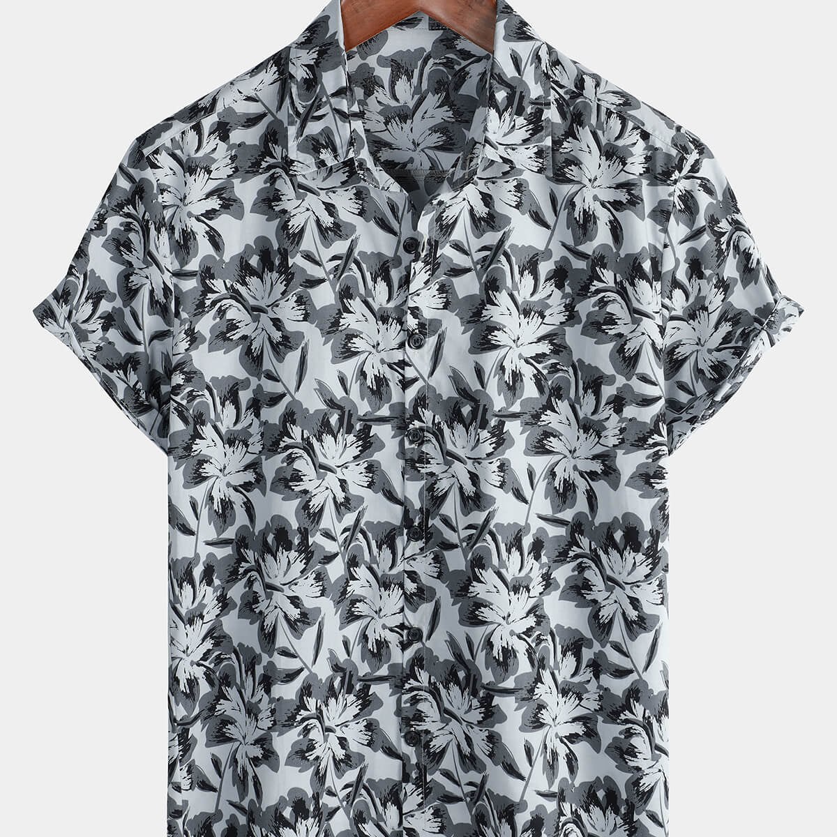 Men's Summer Vintage Holiday Cotton Button Up Short Sleeve Shirt