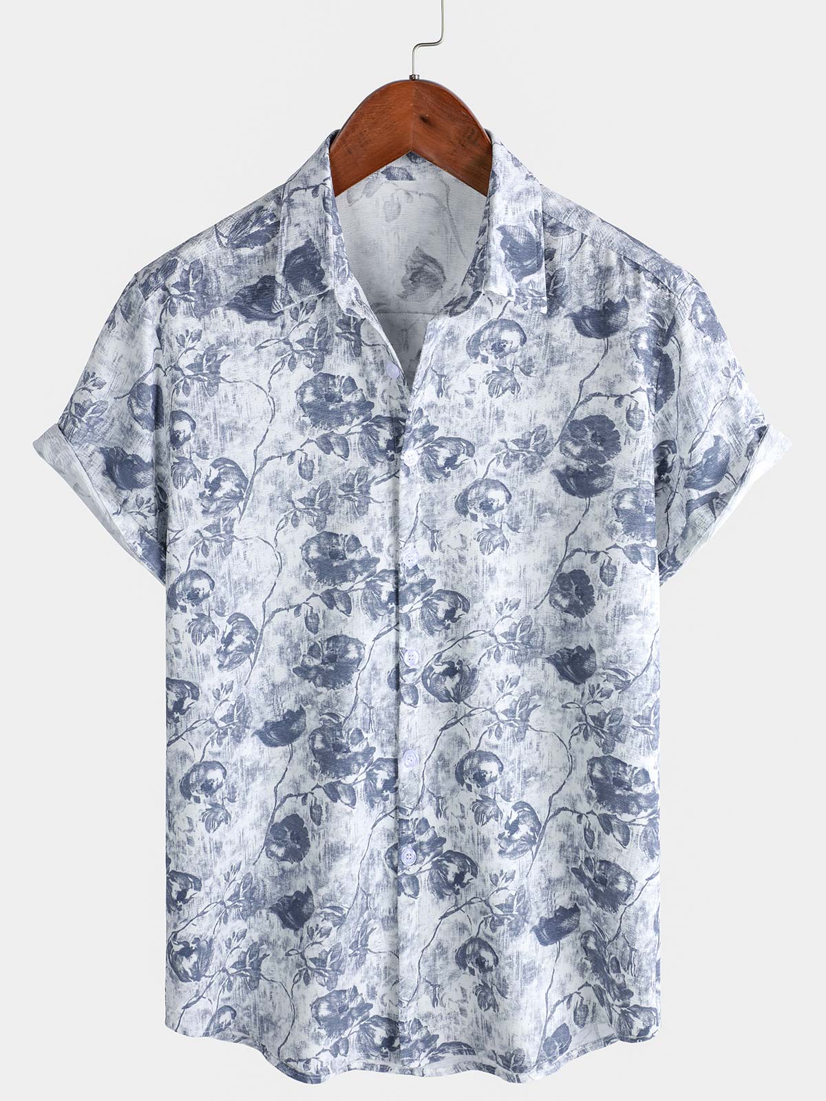 Men's Vacation Resort Lightweight Botanical Print Island Holiday Shirt