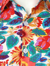 Men's Casual 70s Floral Retro Funky Beach Button Up Short Sleeve Shirt