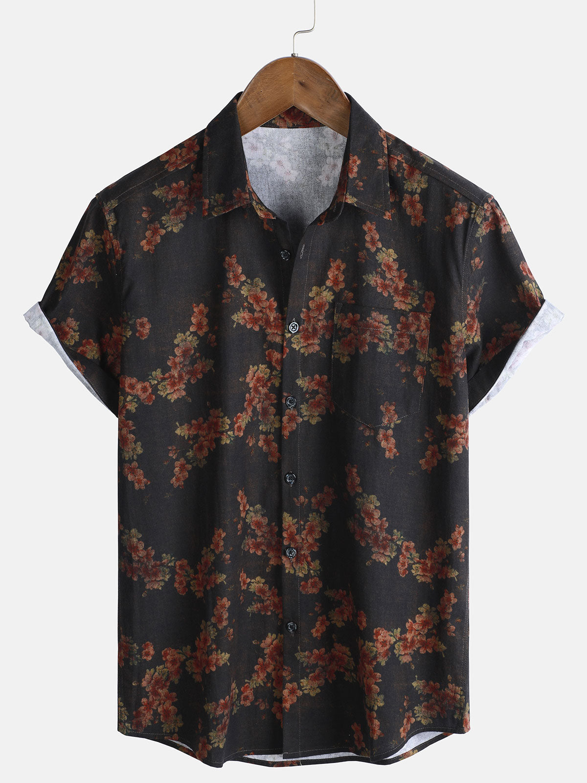 Men's Tropical Retro Blossom Summer Holiday Short Sleeve Shirt