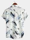 Men's Summer Casual Geometric Art Short Sleeve Holiday Button Up Shirt