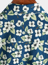 Men's Floral Cotton Summer Short Sleeve Button Up Beach Shirt