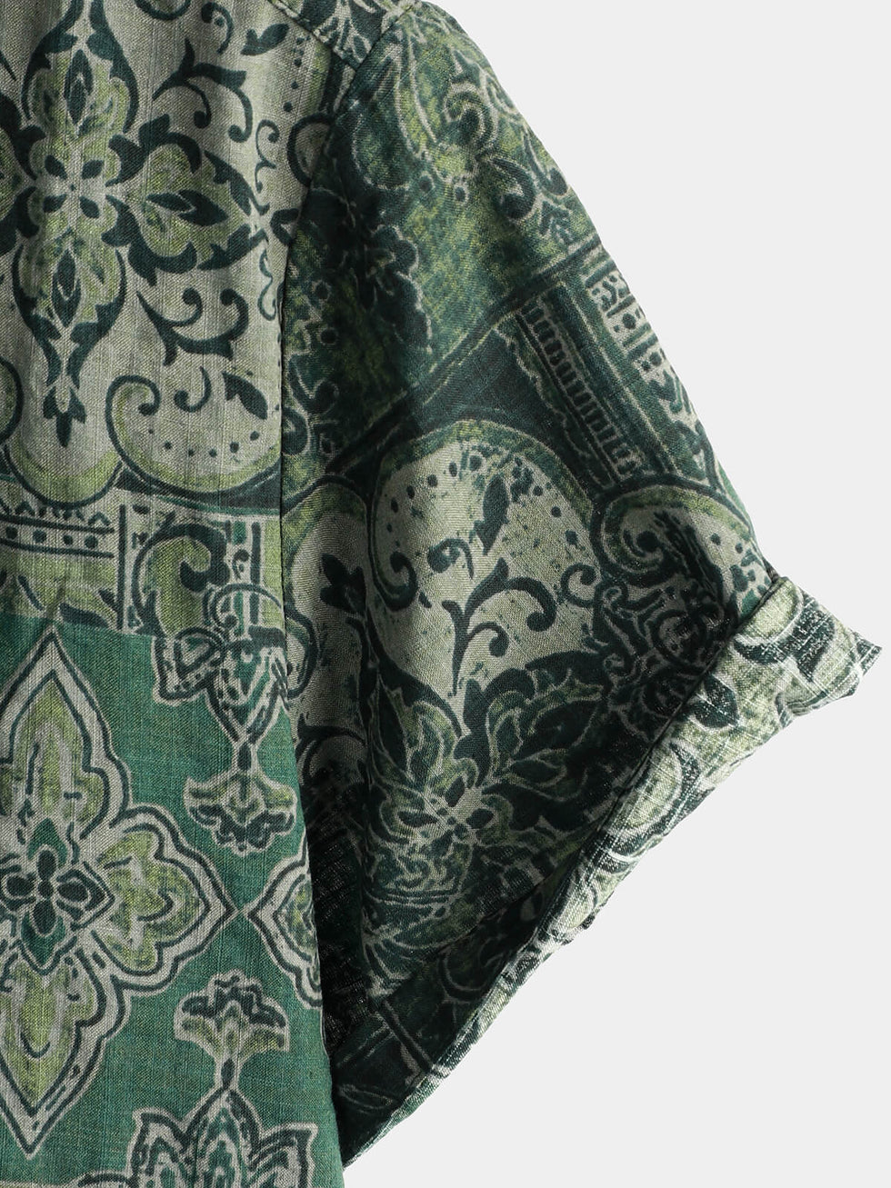 Paisley Print Button Up Shirt - Chocolate