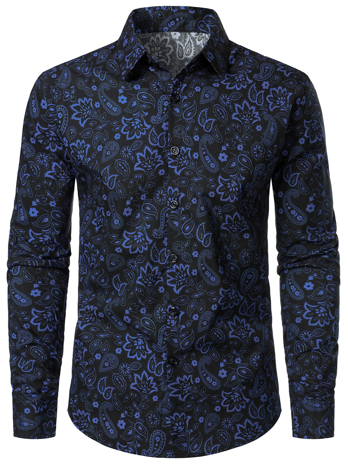 Men's Paisley Print Cotton Long Sleeve Shirt