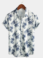 Men's Beach Summer Hawaiian Holiday Tropical Button Up Short Sleeve Shirt