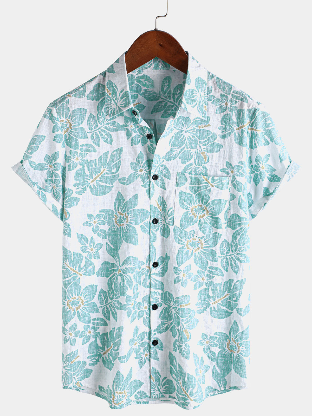 Men's Summer Floral Beach Hawaiian Short Sleeve Shirt