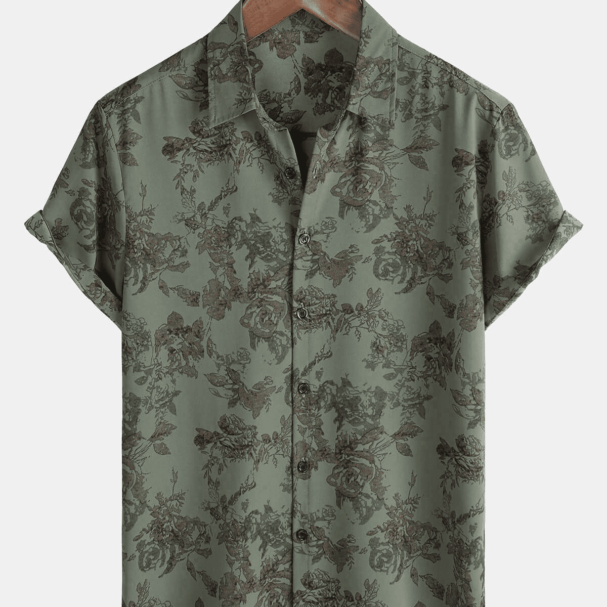 Men's Casual Floral Holiday Short Sleeve Summer Button Up Shirt