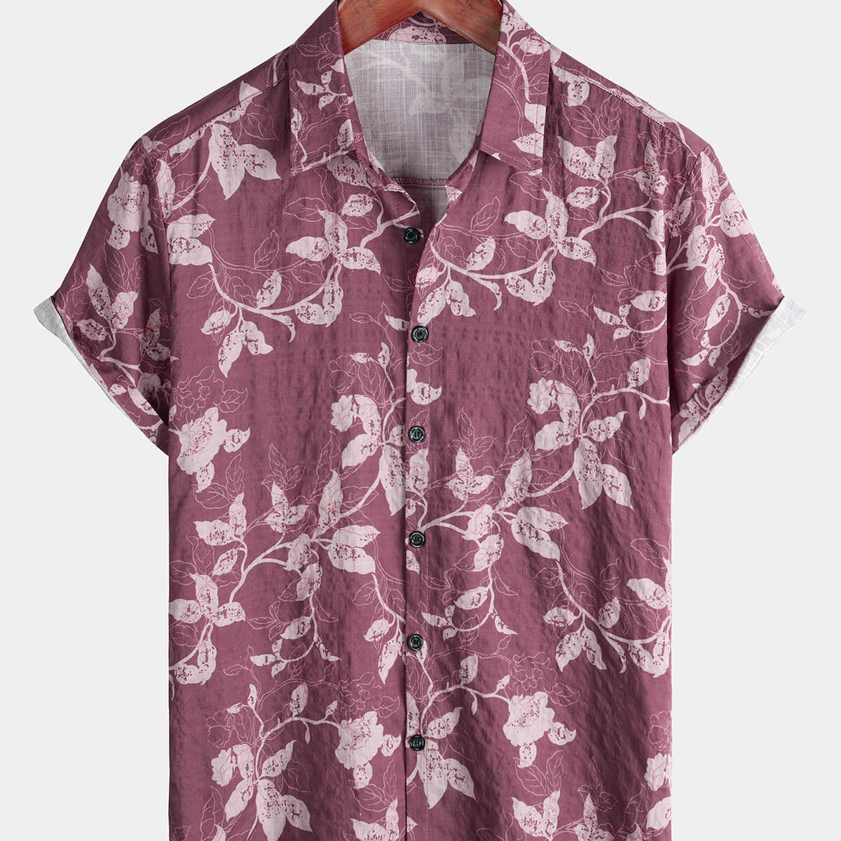 Men's Casual Floral Hawaiian Holiday Short Sleeve Button Summer Shirt