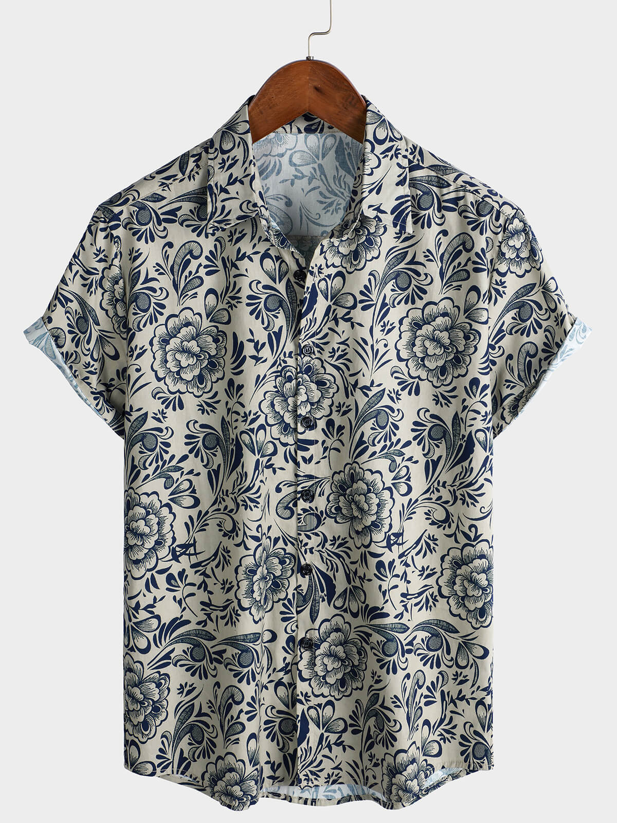 Men's Floral Holiday Short Sleeve Casual Shirt