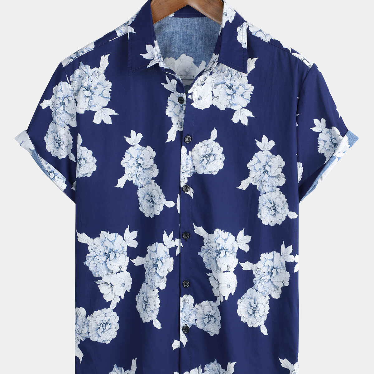 Men's Floral Hawaiian Aloha Button Up Summer Shirt