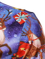 Men's Christmas Santa Reindeer Elk Gifts Holiday Party Long Sleeve Button Up Shirt