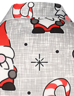 Men's Christmas Holiday Cute Gnome Print Funny Button Up Long Sleeve Shirt