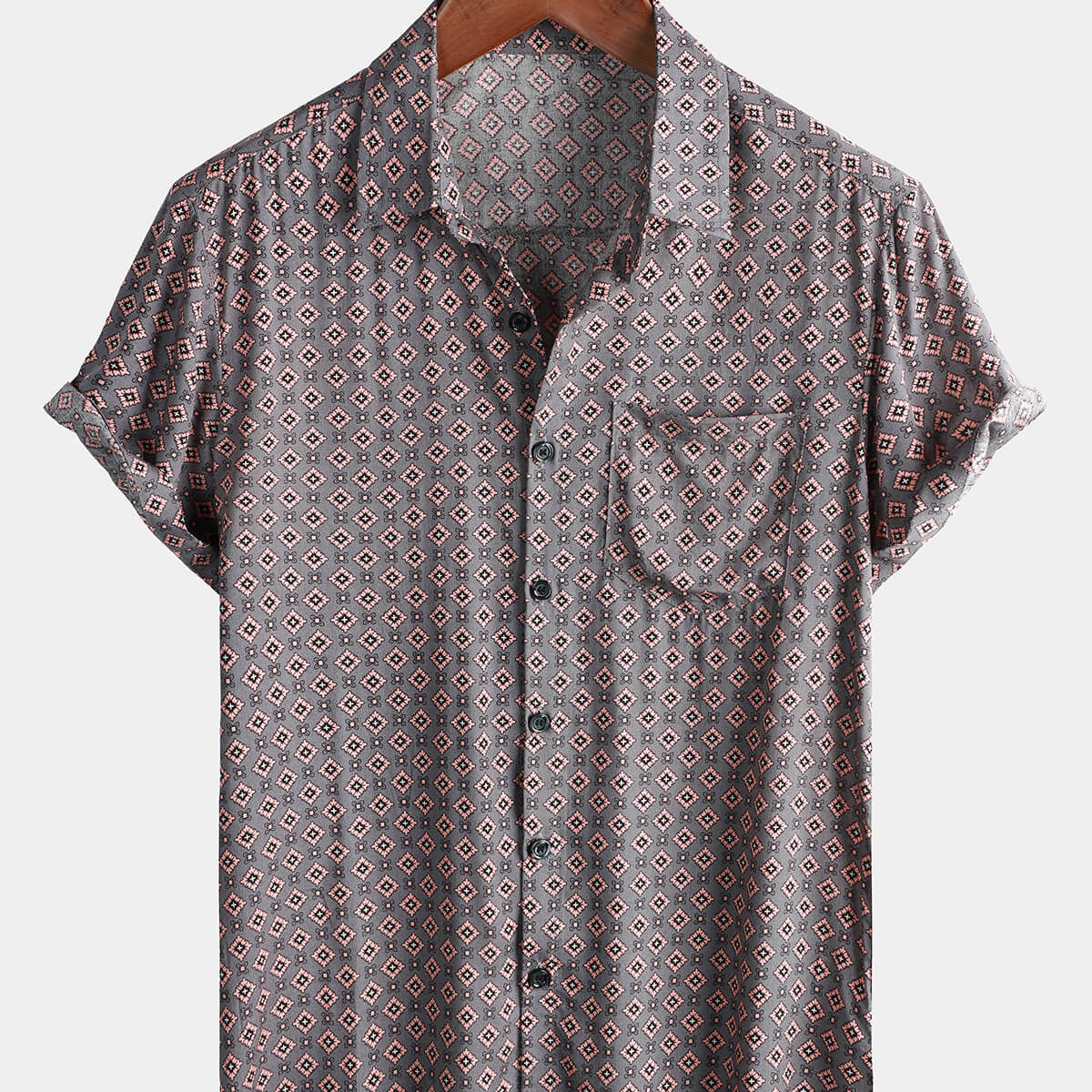 Men's Button Up Rayon Beach Short Sleeve Shirt