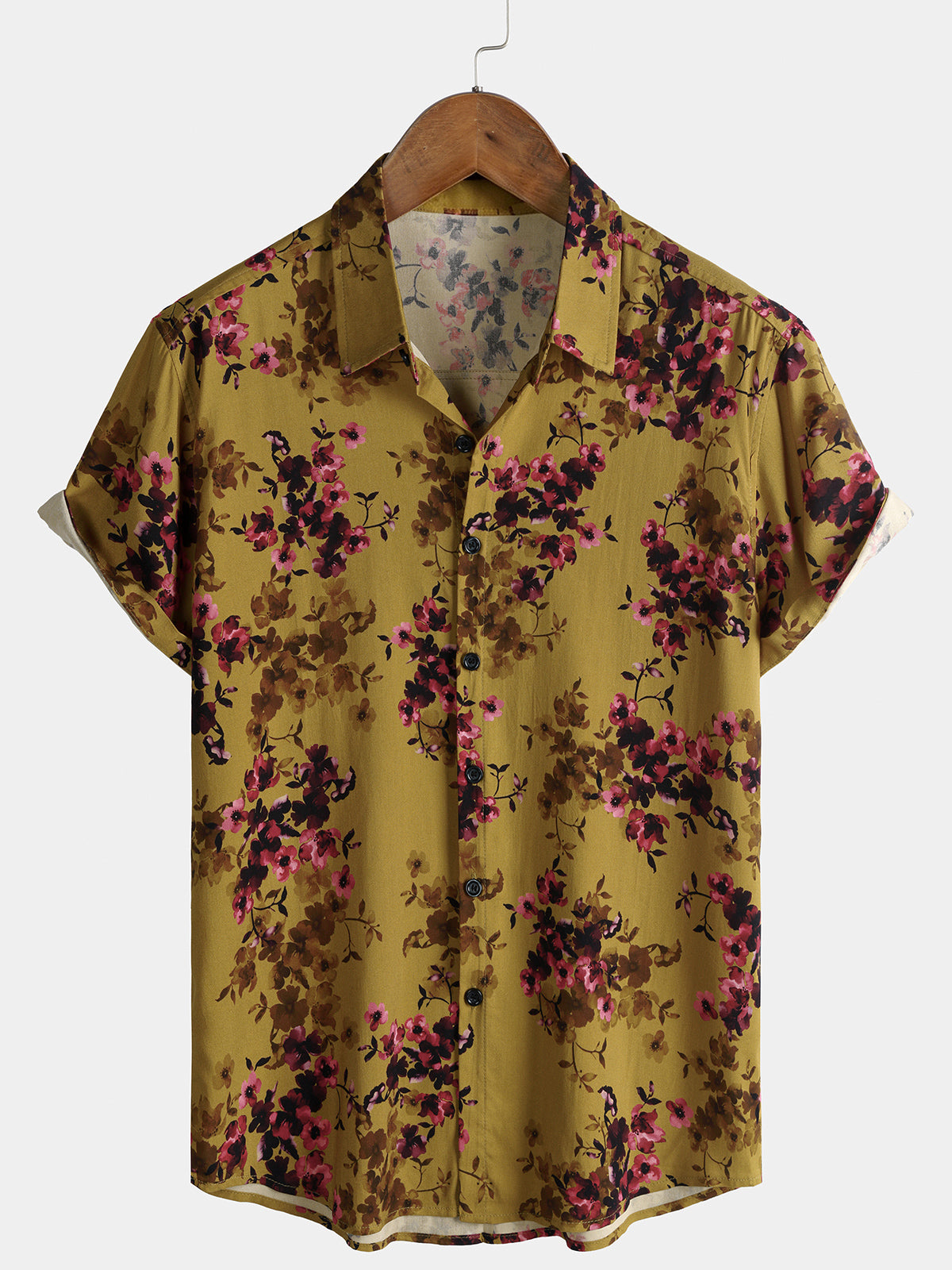 Men’s Holiday Party Home Summer Printed Casual Daily Vacation Breathable Short Sleeve Shirt
