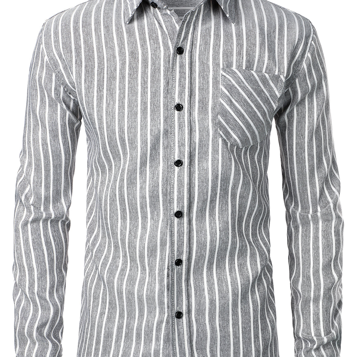 Men's Cotton Long-sleeved Classic Casual Striped Shirt