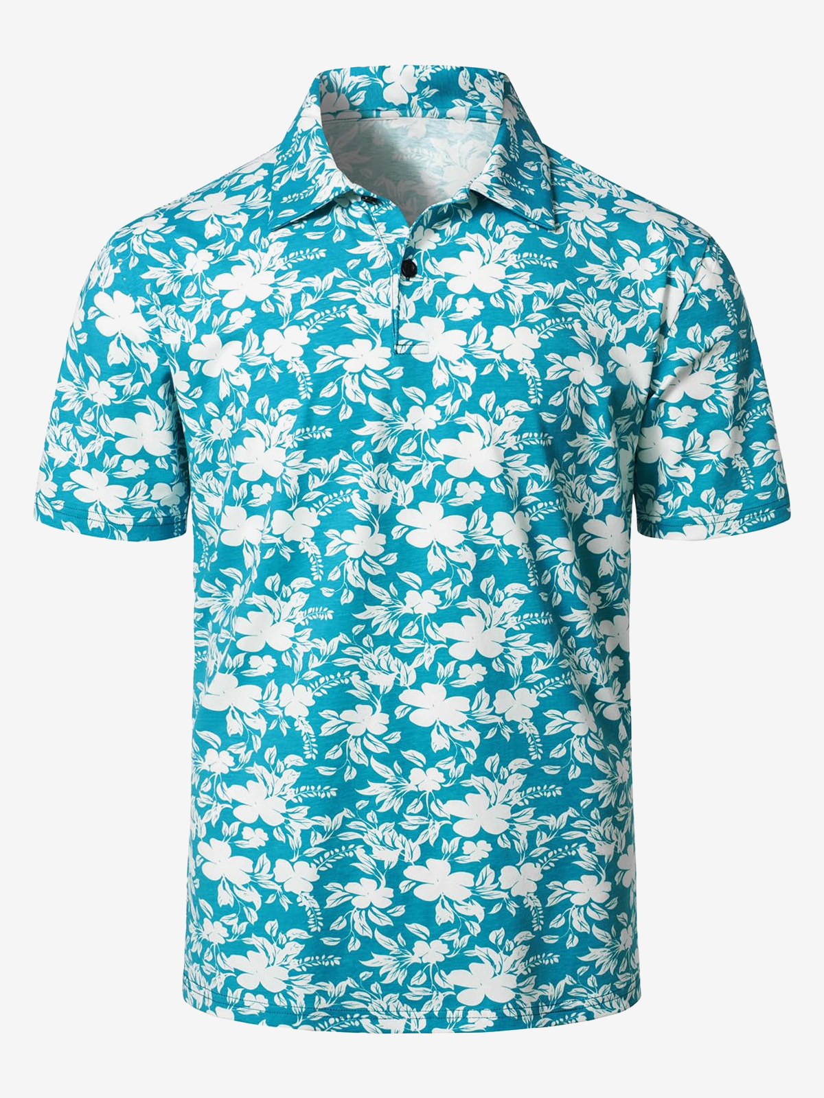 Men's Cactus Print Cotton Holiday Sports Golf Short Sleeve Polo Shirt