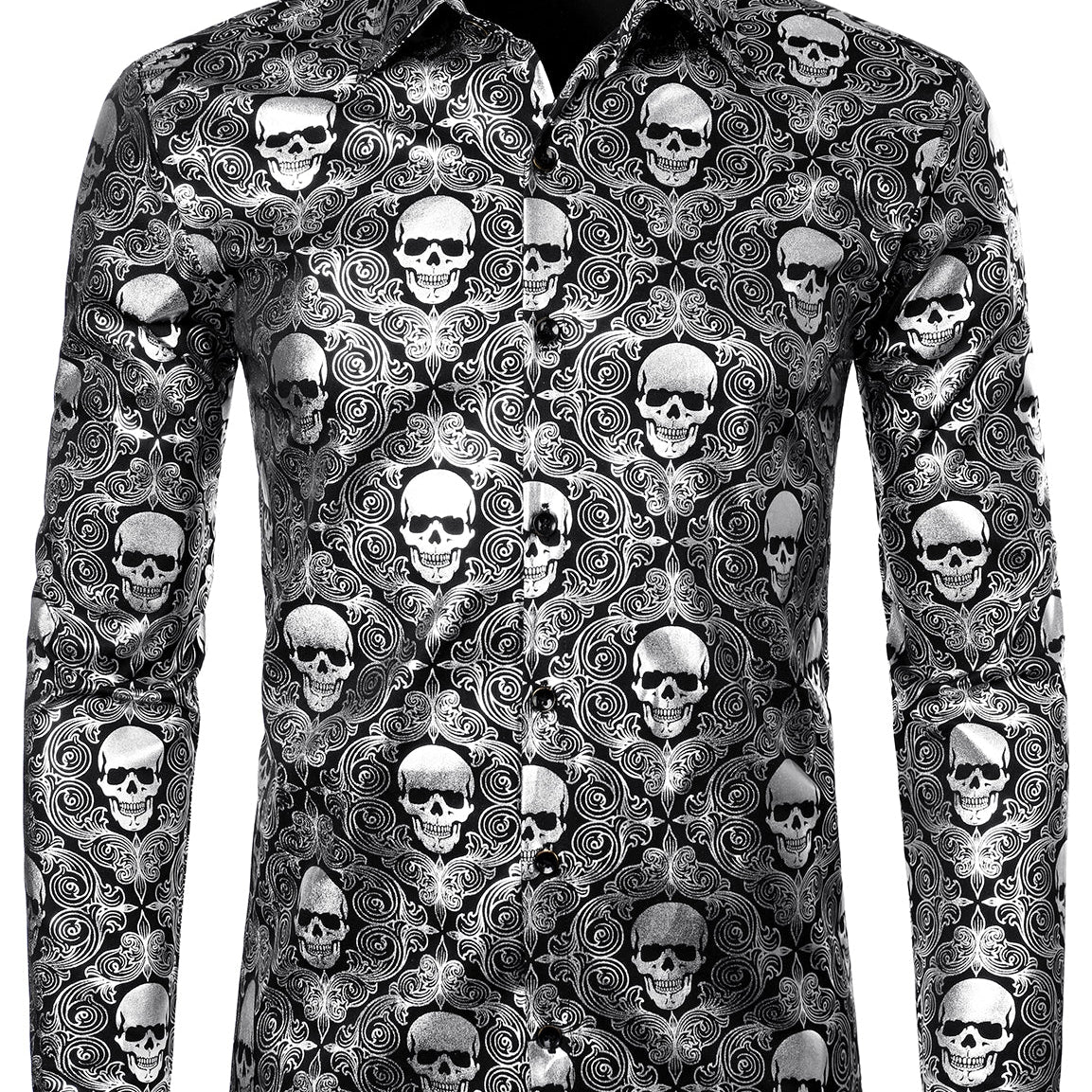 Men's Luxury Skull Design Paisley Shirt