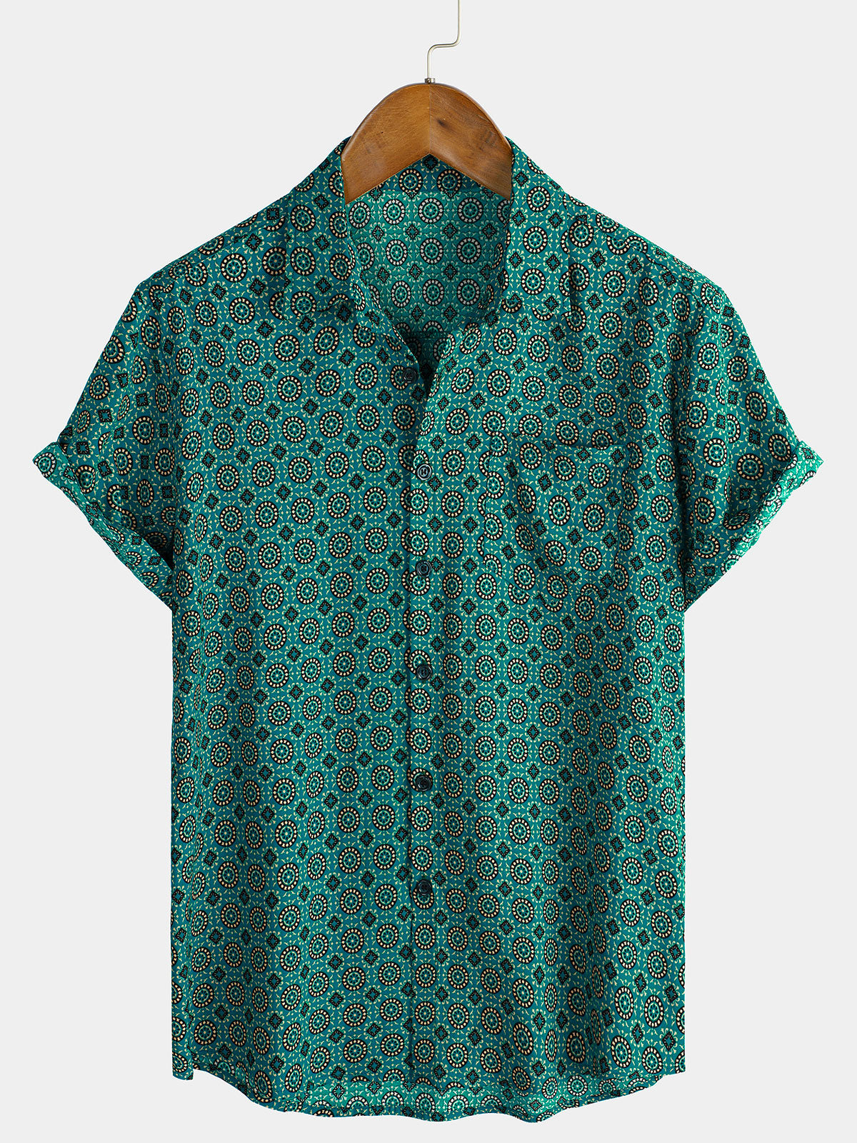 Men's Button Up Vintage Summer Holiday Short Sleeve Shirt