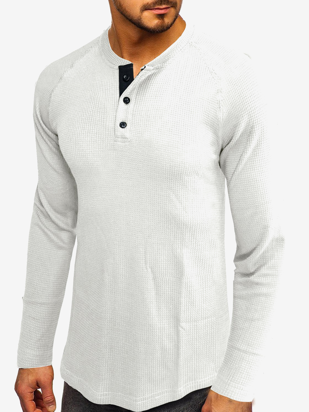 Men's Casual Solid Color Long Sleeve T-shirt