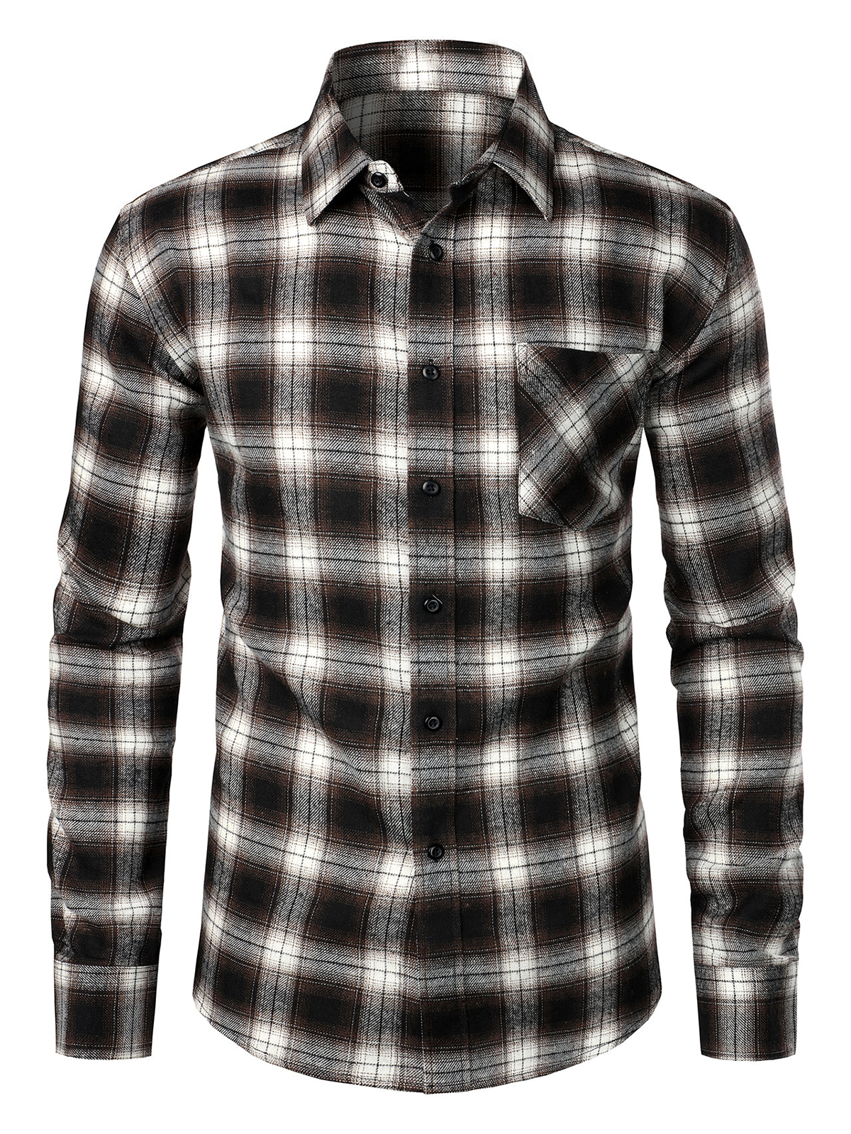 Men's Cotton Long Sleeve Plaid Shirt