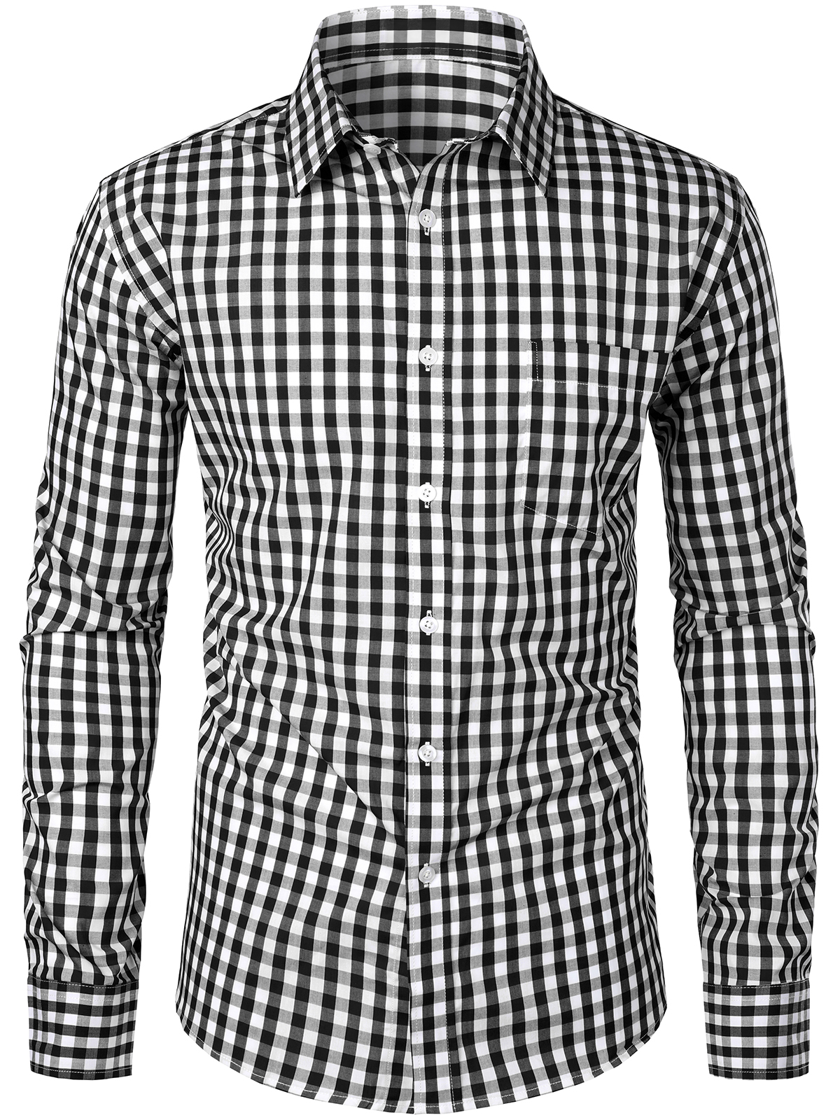 Men's Cotton Long Sleeve Plaid Shirt