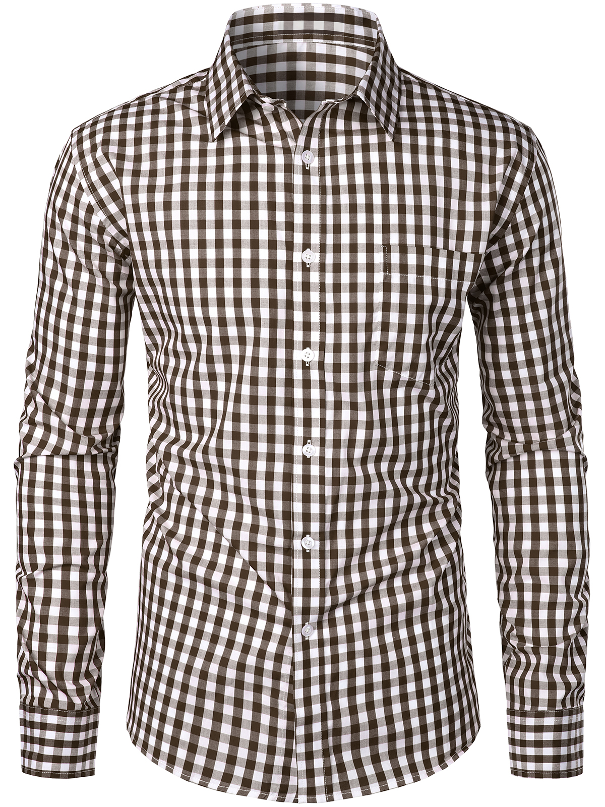 Men's Cotton Long Sleeve Plaid Shirt