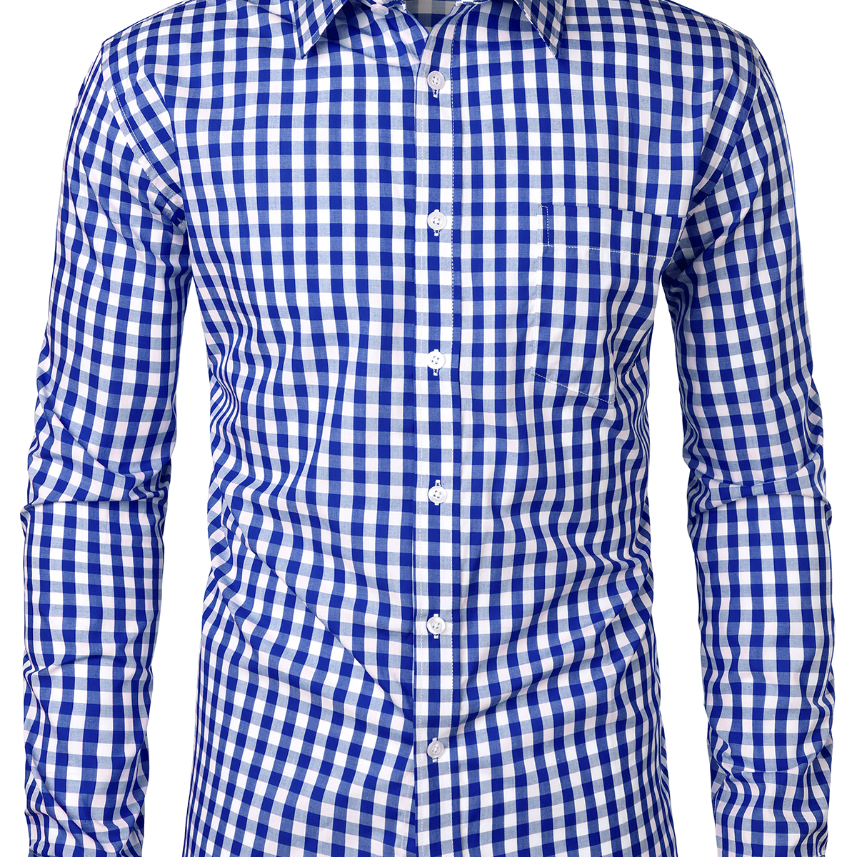 Men's Cotton Long Sleeve Plaid Casual Shirt