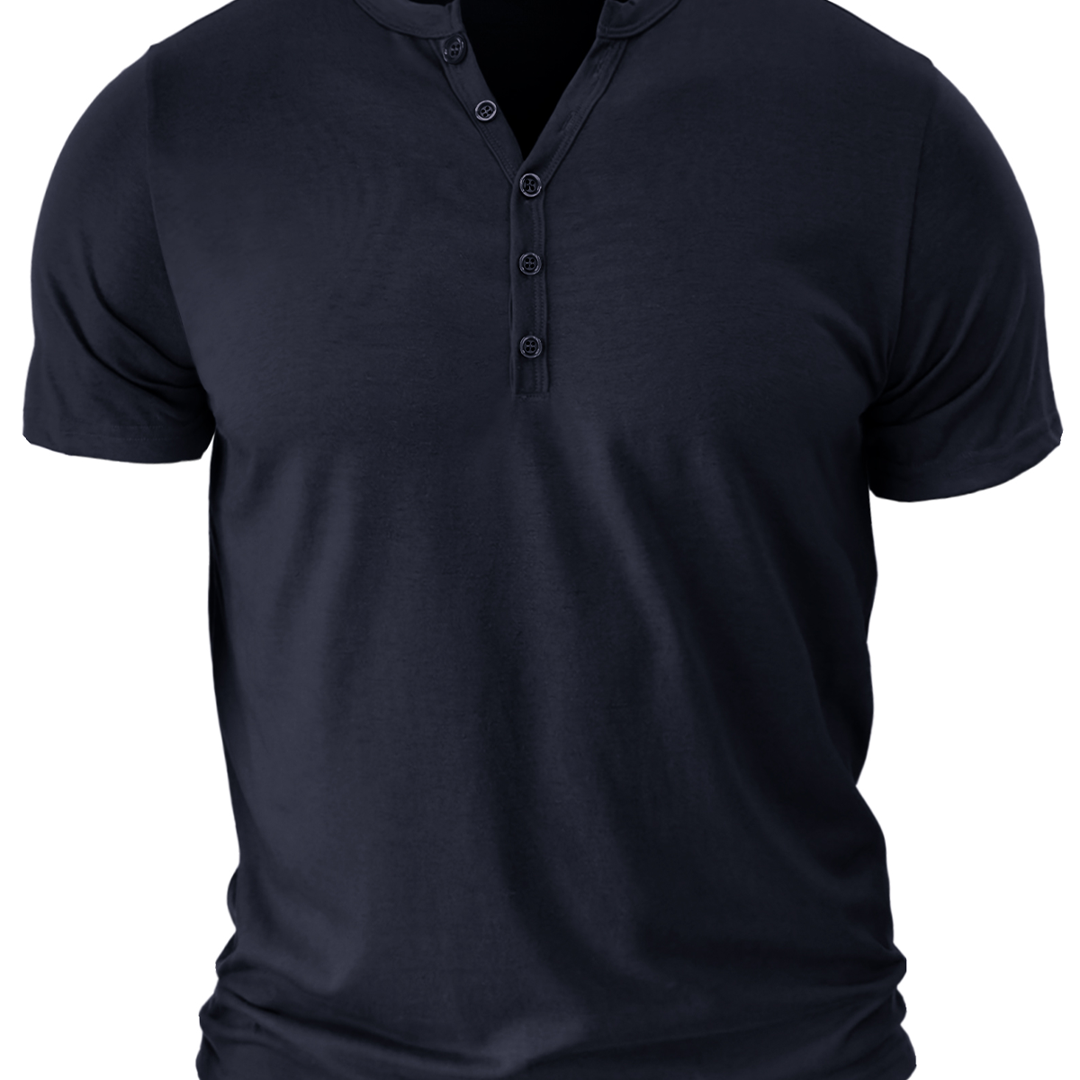 Men's Casual Cotton V Neck Solid Color Breathable Short Sleeve T-Shirt