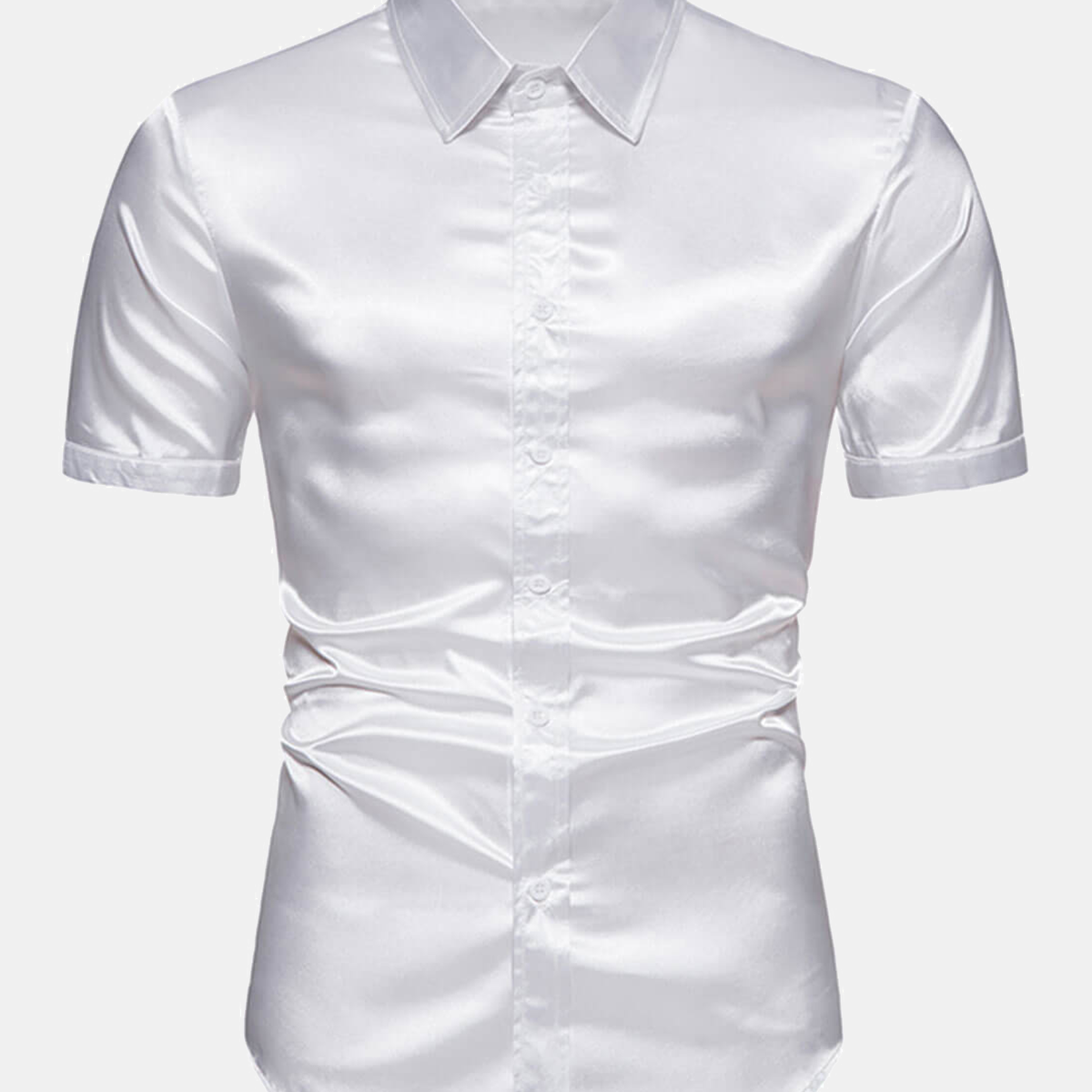 Men's Solid Color Summer Party Short Sleeve Shirt