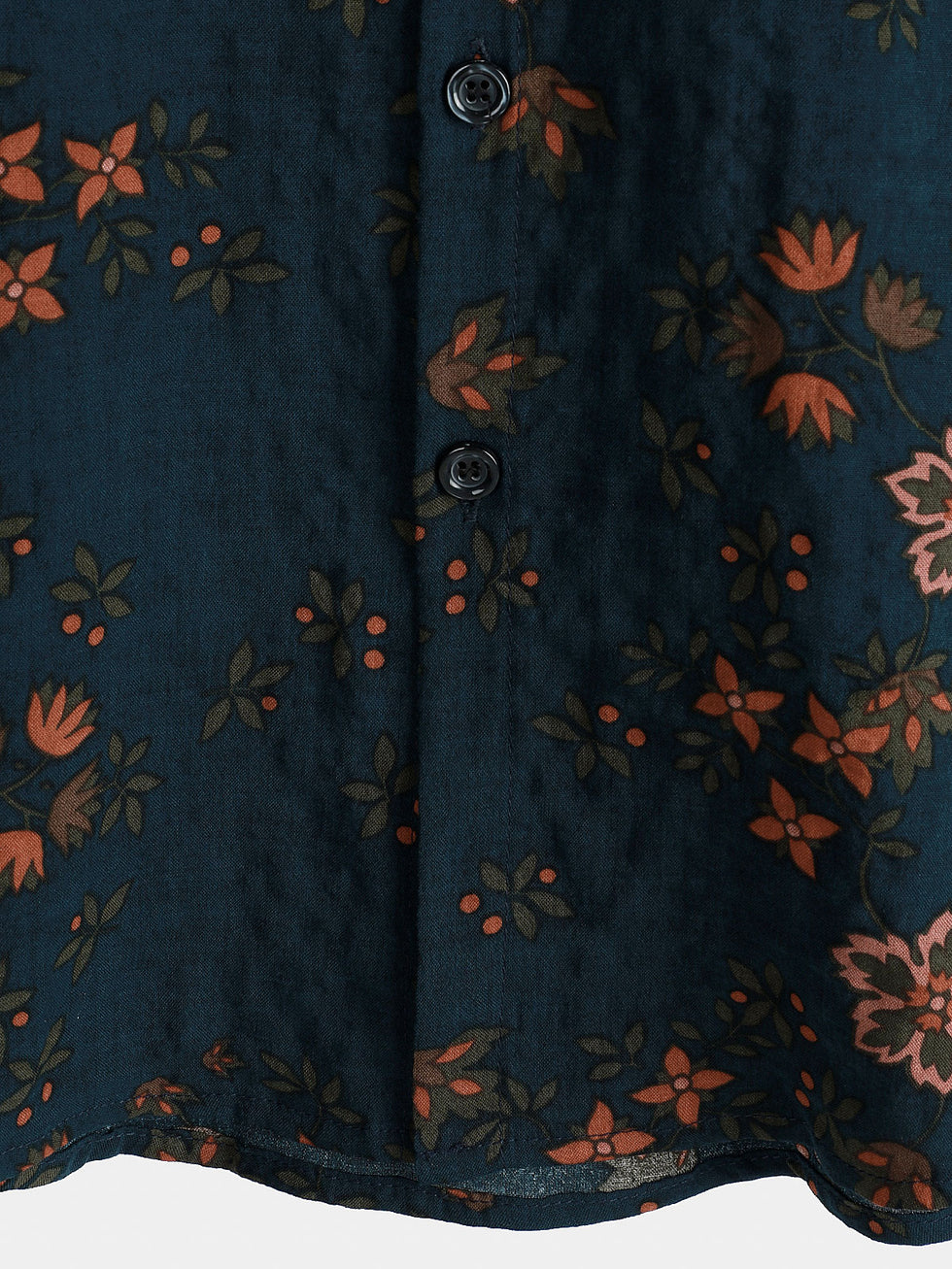 Men's Navy Blue Slim Fit Floral Printed Cotton Casual Shirt main image 1
