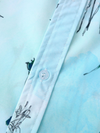 Men's Flower Print Light Blue Vacation Beach Short Button Up Sleeve Hawaiian Shirt
