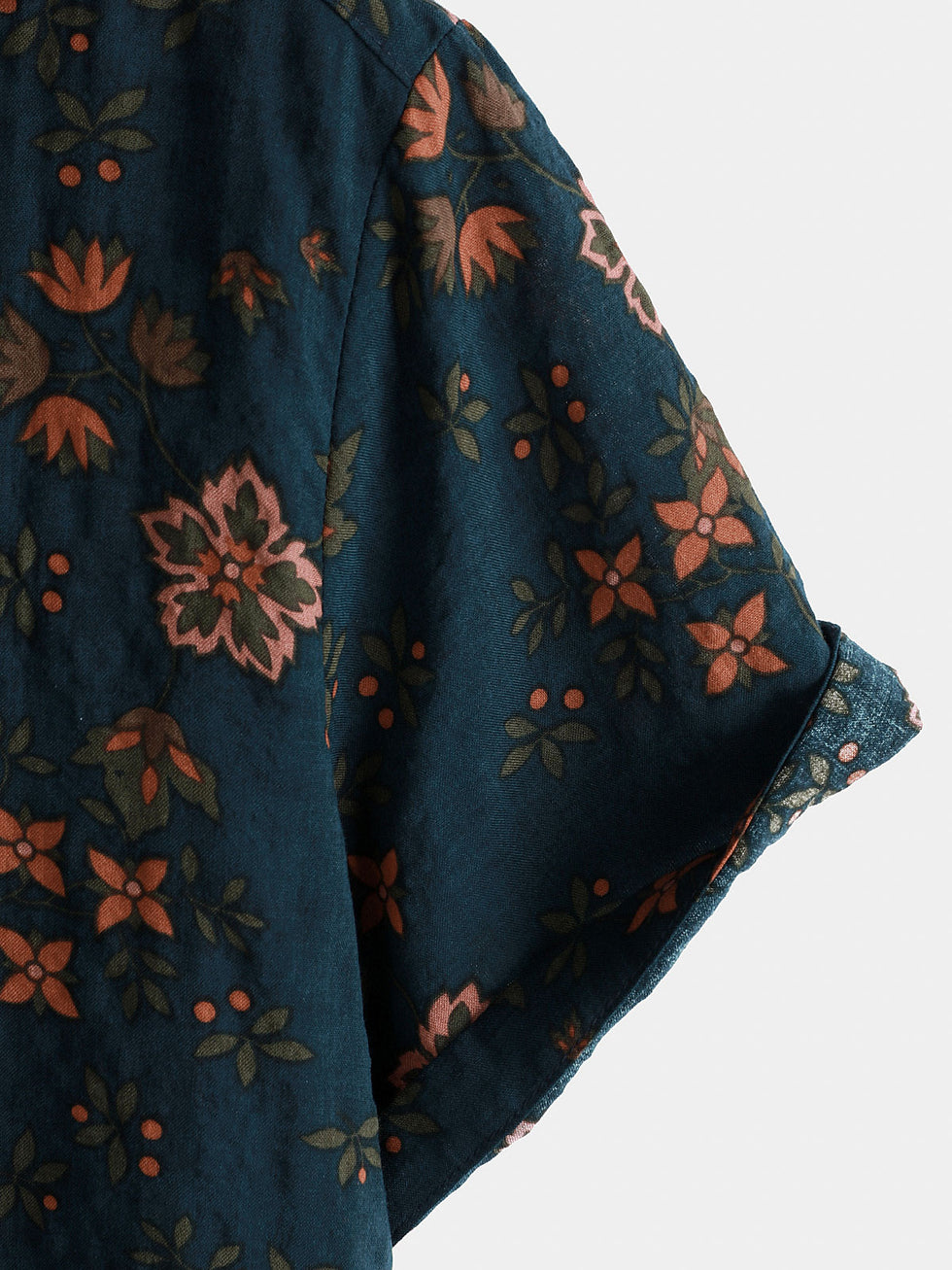 Men's Blue Cotton Floral Hawaiian Vintage Shirt – Atlanl