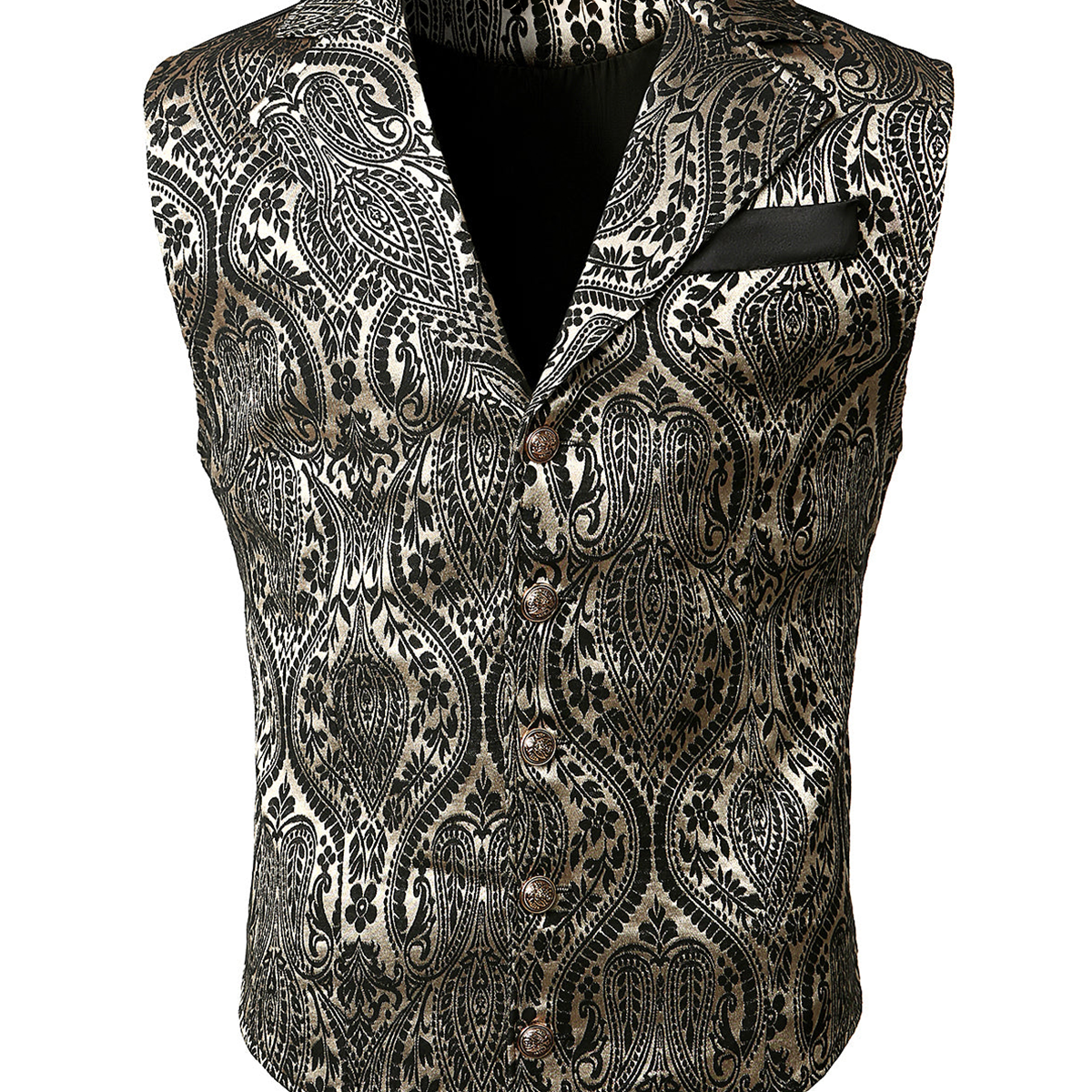 Mens Victorian Suit Vest Paisley Vintage Steampunk Gothic Waistcoat Vest