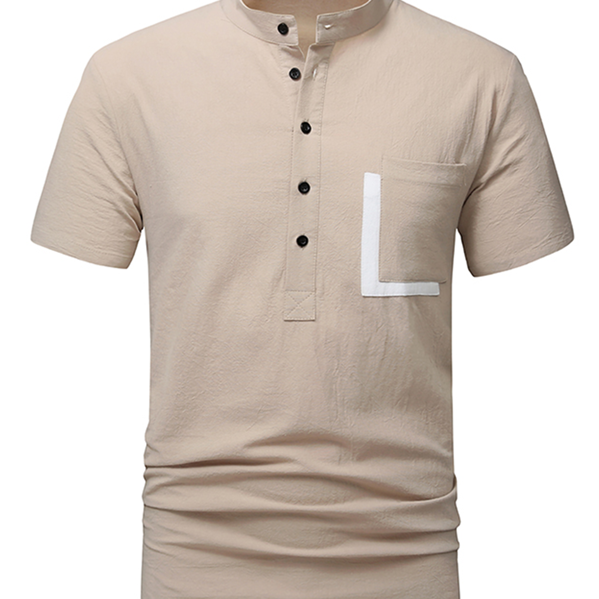 Men's Cotton Casual Pocket Beach Summer Short Sleeve Button Shirt