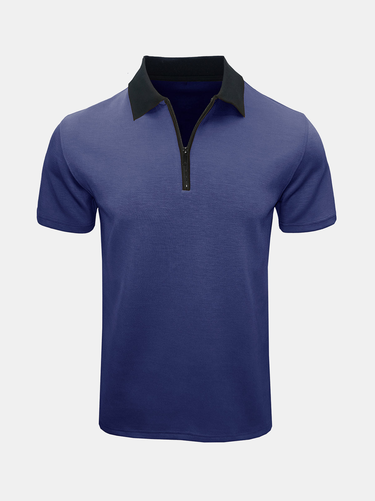 Men's Casual Summer Breathable Zip Short Sleeve Polo Shirt