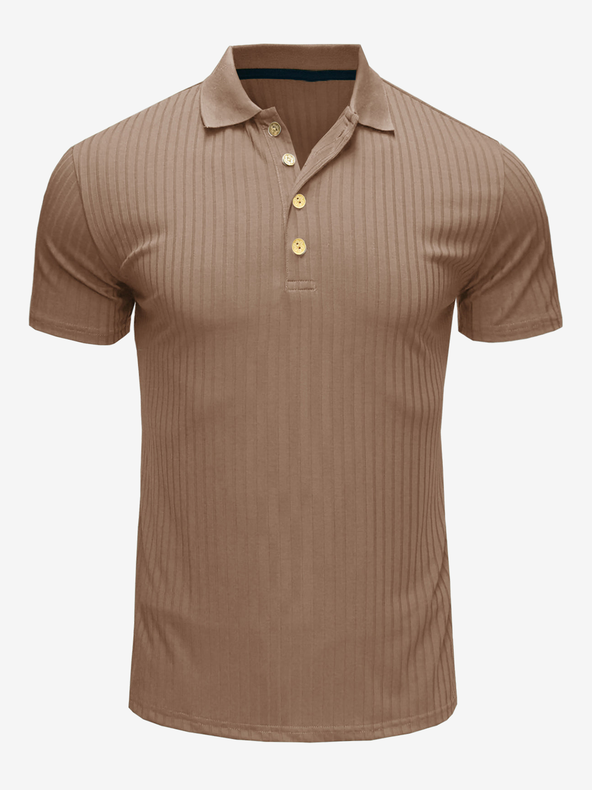 Men's Casual Solid Color Short Sleeve Polo Shirt