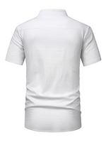Men's Cotton Casual Pocket Beach Summer Short Sleeve Button Shirt
