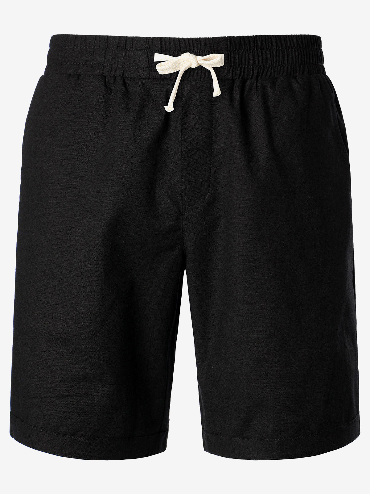 Men's Solid Color Breathable Linen Cotton Casual Shorts