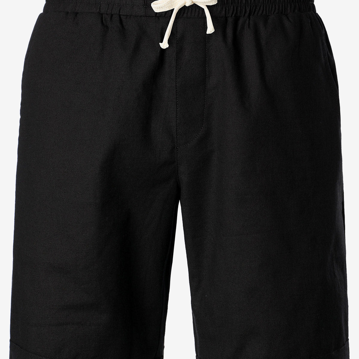 Men's Solid Color Breathable Linen Cotton Casual Shorts
